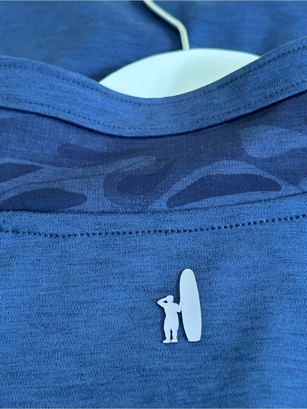 johnnie-O Navy Logo quarter zip camo neckline